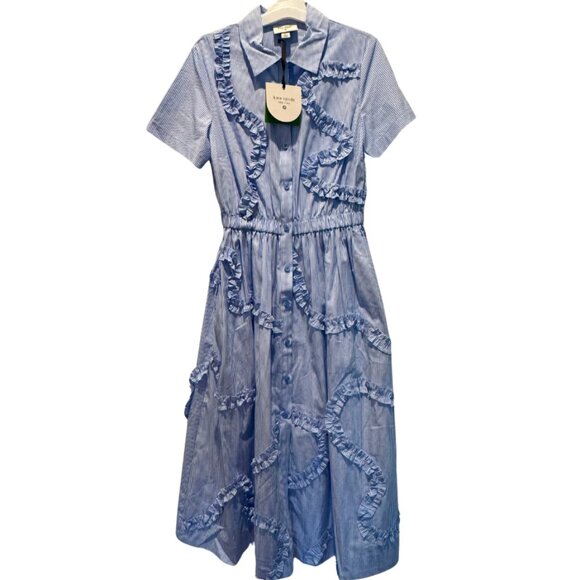 kate spade x Target Ribbon Short Sleeve Midi Shirtdress Size XS NWT - Picture 4 of 7